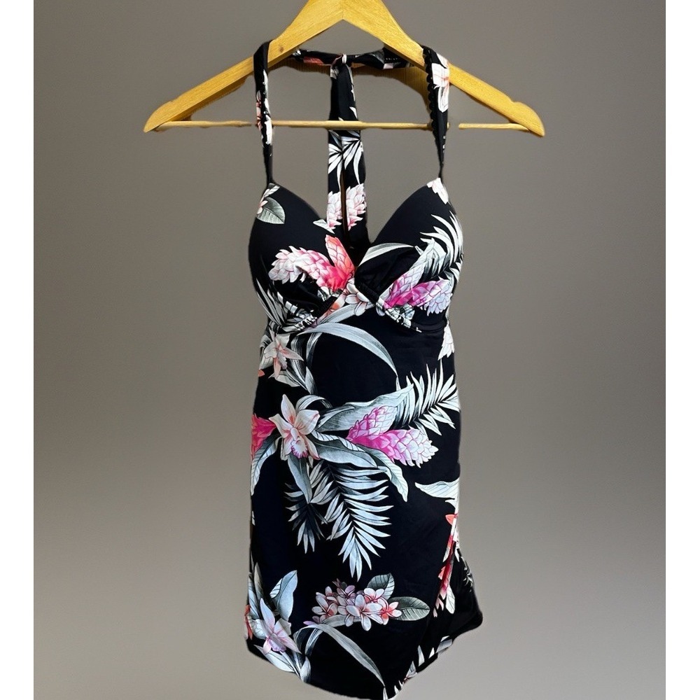 Tommy Bahama Womens Tankini Swim Top Size Small DD Ginger Flower Floral Swimsuit